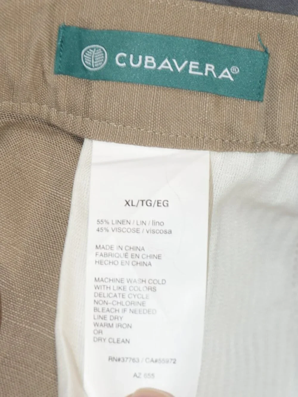 Cubavera Casual Drawstring Pants -- Linen Blend -- Cocoa Size XL